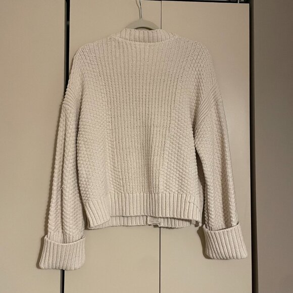 A&F Cotton-Blend Seed Stitch Cardigan Size L - Picture 4 of 4